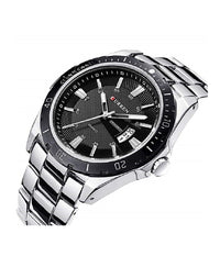 Orologio Da Polso Uomo Design Business Curren 8110g Analogico Quadrante Nero         