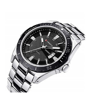 Orologio Da Polso Uomo Design Business Curren 8110g Analogico Quadrante Nero         