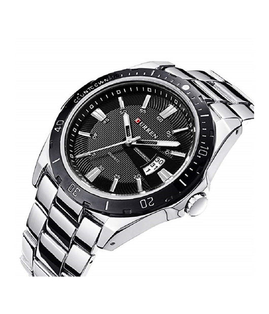 Orologio Da Polso Uomo Design Business Curren 8110g Analogico Quadrante Nero         