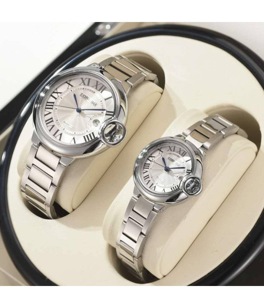 Orologio Da Polso Uomo Donna Longbo 80771 Quarzo Data Impermeabile Casual Silver         