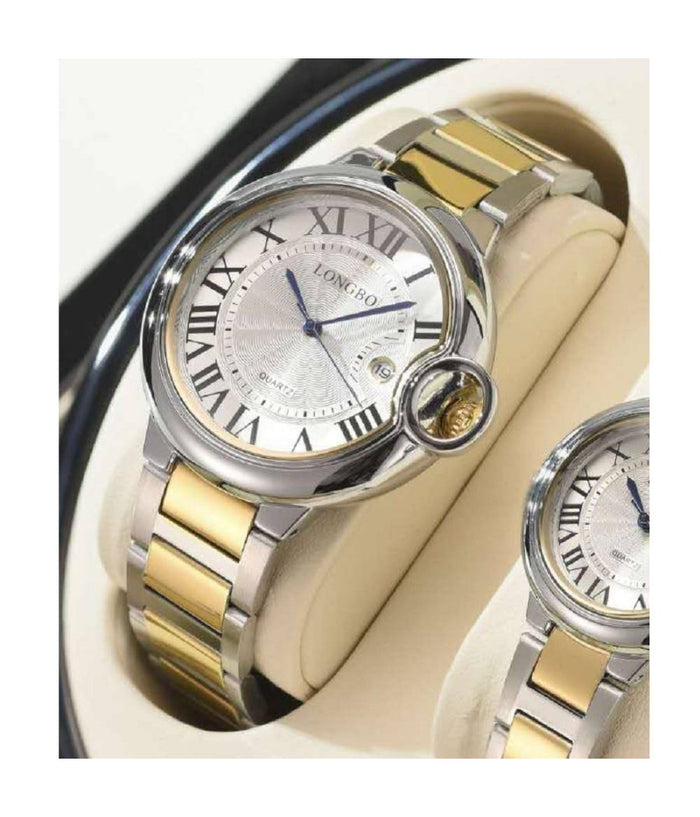 Orologio Da Polso Uomo Donna Longbo 80771 Quarzo Data Impermeabile Silver Dorato    -uomo    -