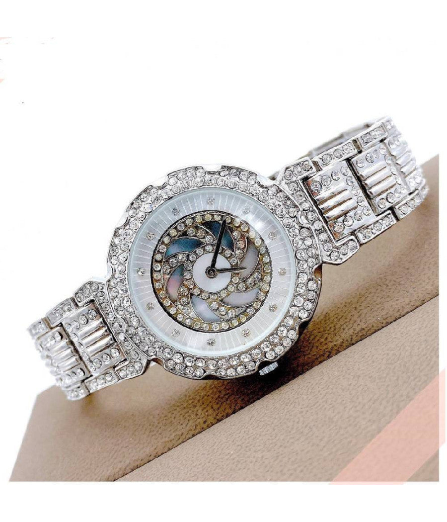 Orologio Da Polso Yk Per Donna W-4537 Quarzo Moda Fashion Brillantinato Silver         