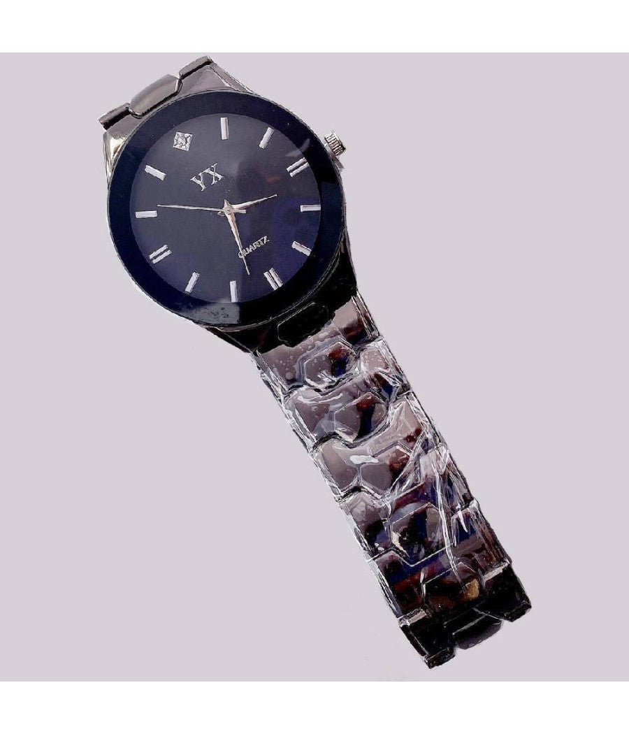 Orologio Da Polso Yx Uomo Analogico Al Quarzo Fashion Brillantino Quadrante Blu         