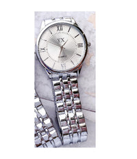 Orologio Da Polso Yx Uomo Analogico Quarzo Elegante Acciaio Silver Fondo Silver         