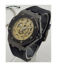 Orologio Da Polso Zcc 4407 Uomo Automatico Elegante Casual Nero Dorato         