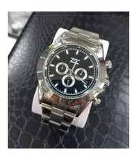 Orologio Da Polso Zcc Per Uomo Automatico Cronografo Elegante Silver Fondo Nero         