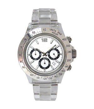 Orologio Da Polso Zcc Per Uomo Quarzo Cronografo Elegante Data Silver Metallo         