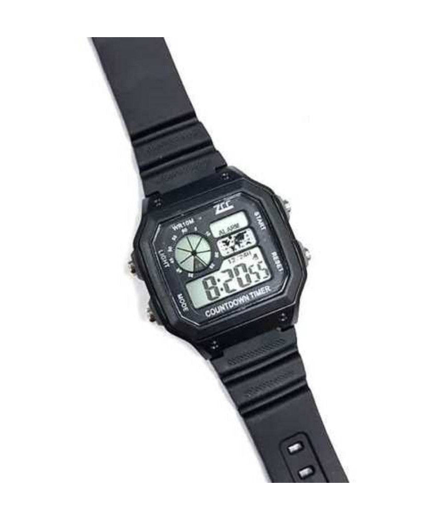 Orologio Da Polso Zcc Unisex Digitale Crono Luce Sport Classic Vintage Nero Nero         