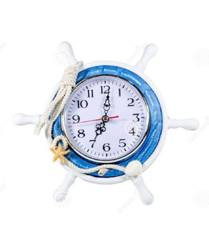 Orologio Da Tavolo In Legno A Forma Di Timone Barca Arredamento Nautica Design         