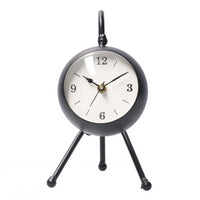 Orologio da tavolo metallo nero quadrante bianco cm12x13h21,5