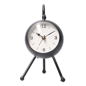 Orologio da tavolo metallo nero quadrante bianco cm12x13h21,5