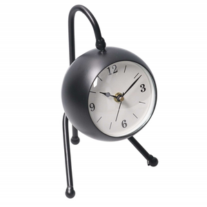Orologio da tavolo metallo nero quadrante bianco cm12x13h21,5