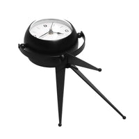 Orologio da tavolo metallo nero quadrante bianco cm 14x11h30