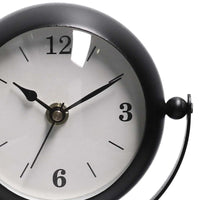 Orologio da tavolo metallo nero quadrante bianco cm 14x11h30