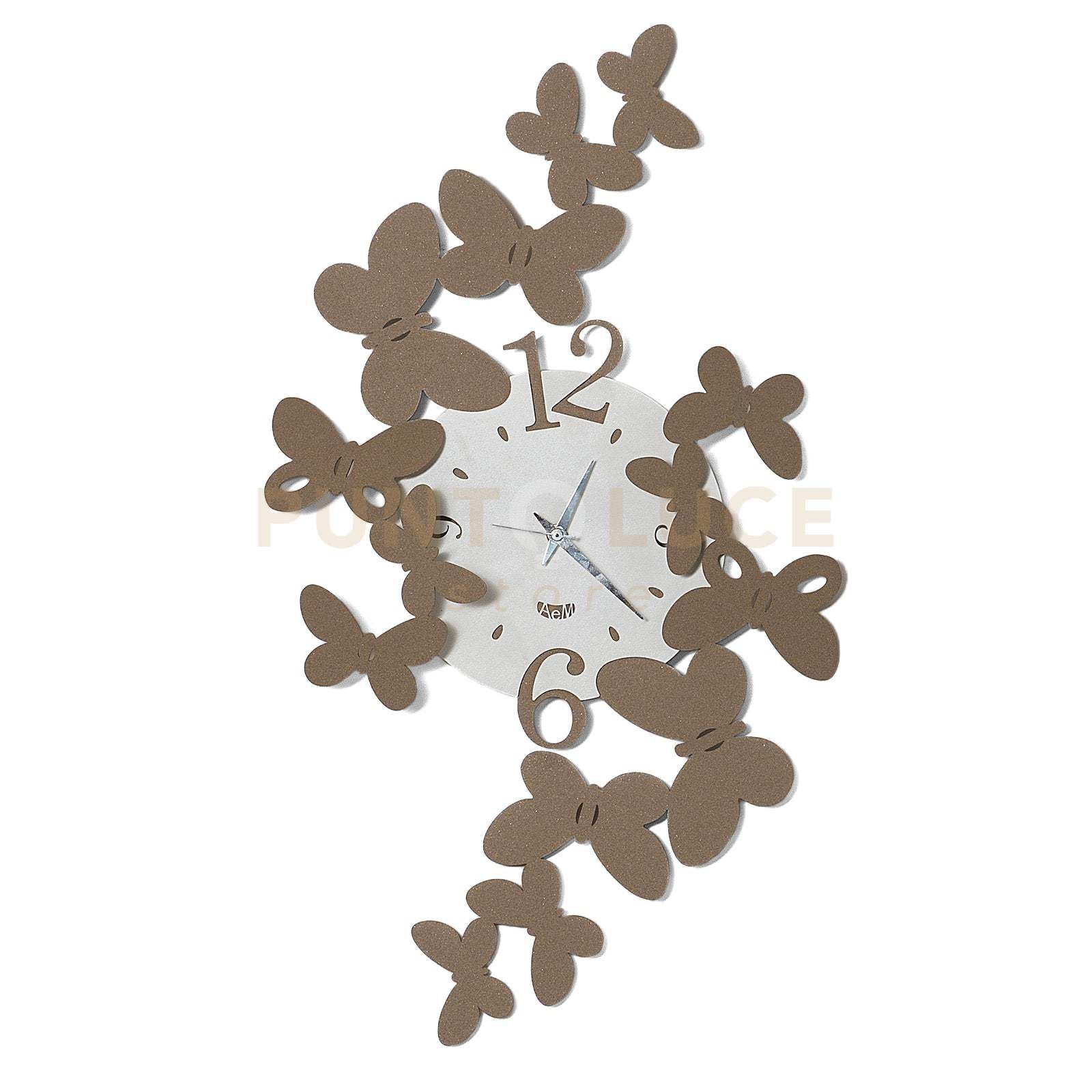 orologio di design farfalle papillon Beige in Ferro 32x56cmh