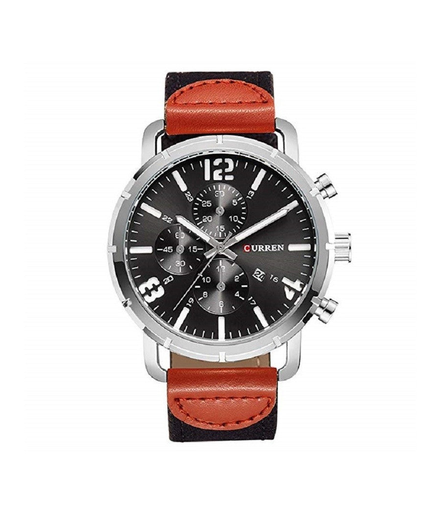 Orologio Di Lusso D'affari Marca Curren Orologi Militare Al Quarzo 8194         