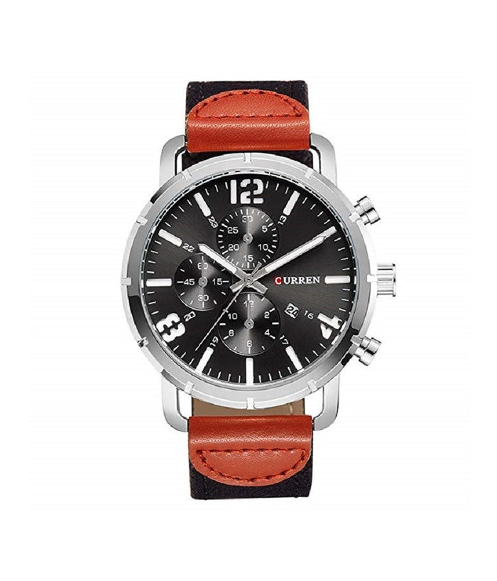 Orologio Di Lusso D'affari Marca Curren Orologi Militare Al Quarzo 8194         