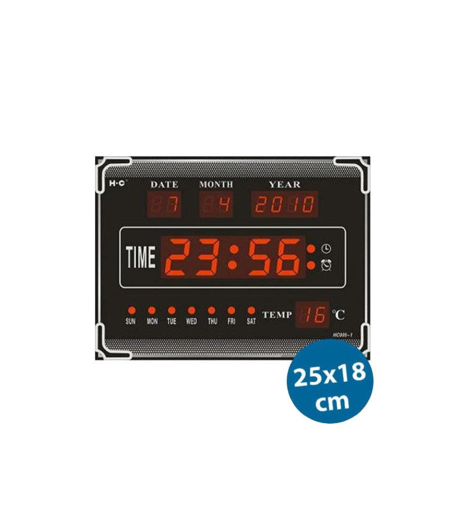 Orologio Digitale A Led Con Datario Temperatura Orario Sveglia A Parete Muro         