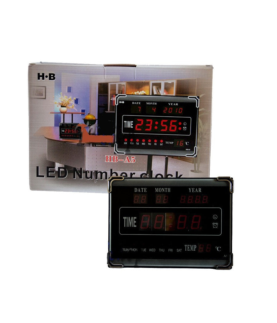 Orologio Digitale A Led Con Datario Temperatura Orario Sveglia A Parete Muro         
