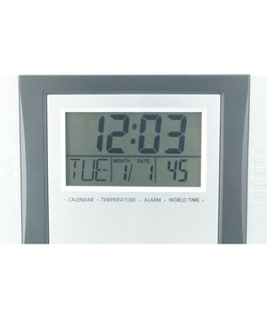 Orologio Digitale Da Parete Da Scrivania Temperatura Datario Allarme Crono 2304         