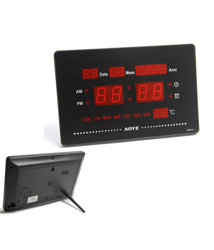 Orologio Digitale Da Parete Muro A Led Datario Sveglia Temperatura Jh-2315l         