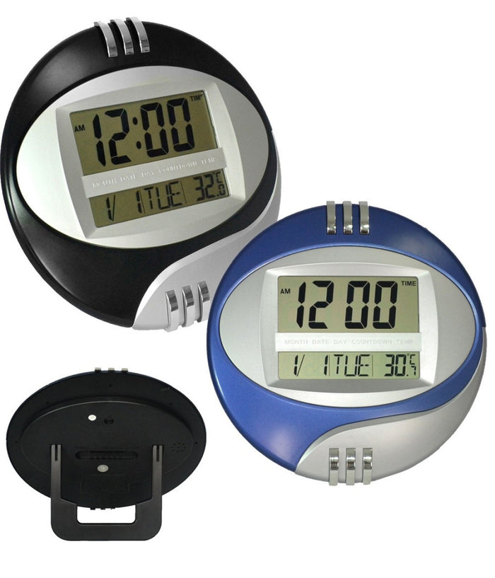 Orologio Digitale Da Per Parete Muro Tavolo Datario Temperatura Display Lcd         
