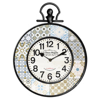 Orologio In Metallo A Forma Di Orologio Da Taschino Maiolica 39x50cm
