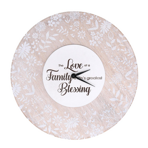 Orologio legno beige tondo cm ø32h5