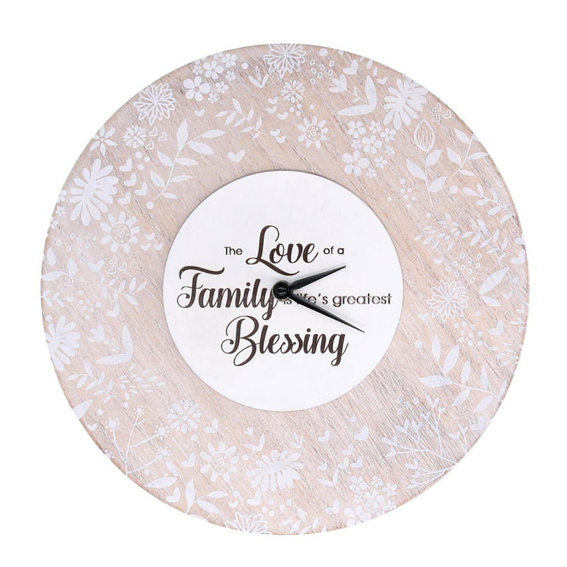 Orologio legno beige tondo cm ø32h5