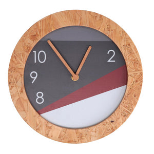 Orologio legno con bordo grigio tondo cm ø26h3