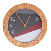 Orologio legno con bordo grigio tondo cm ø26h3