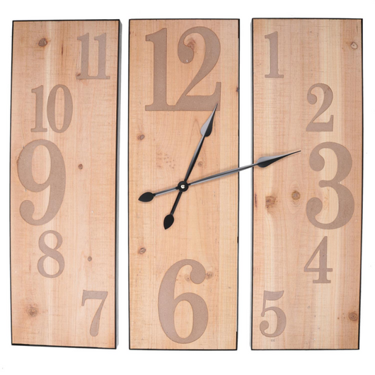 Orologio legno naturale cm 60x60x3