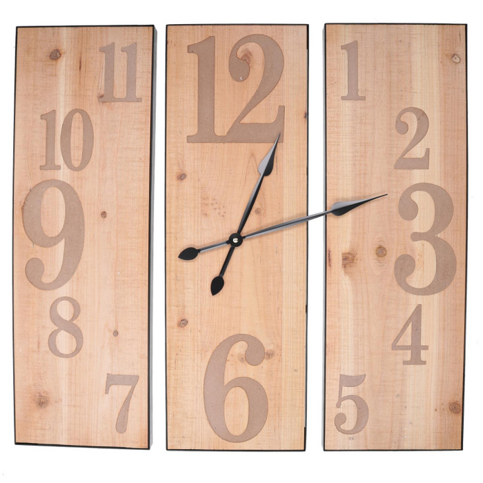 Orologio legno naturale cm 60x60x3