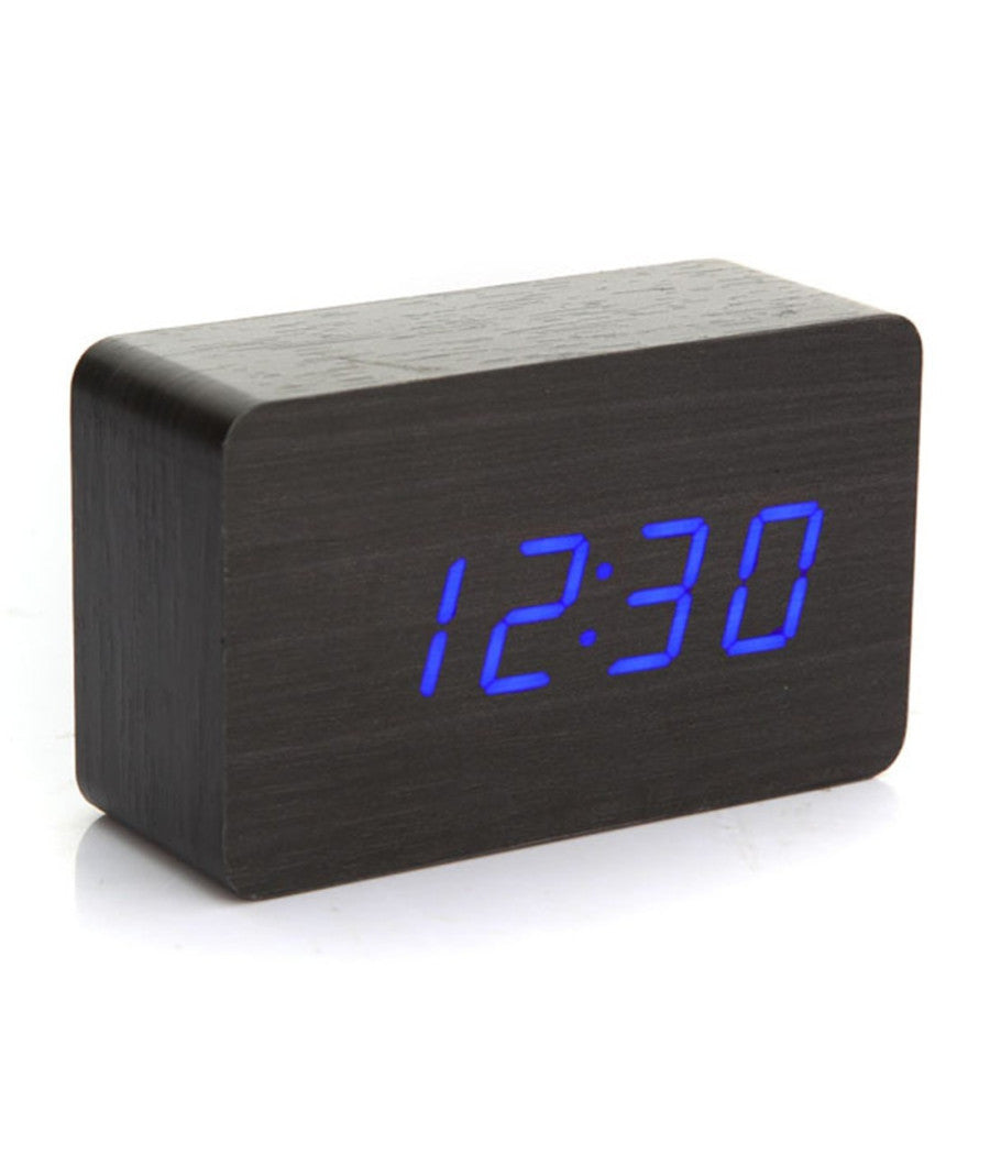 Orologio Moderno Effetto Legno Wooden Usb/aaa Light Led Digital Alarm Clock         