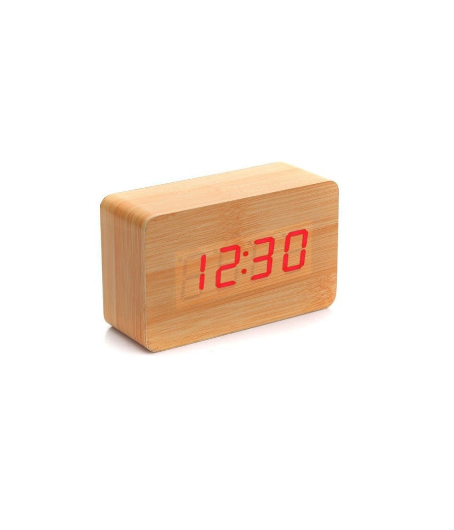 Orologio Moderno Effetto Legno Wooden Usb/aaa Light Led Digital Alarm Clock         