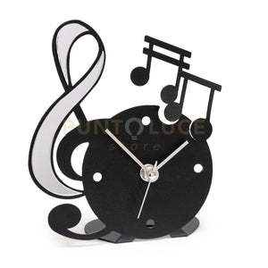 orologio musica decorato Nero in Ferro 13,5x15,5cmh