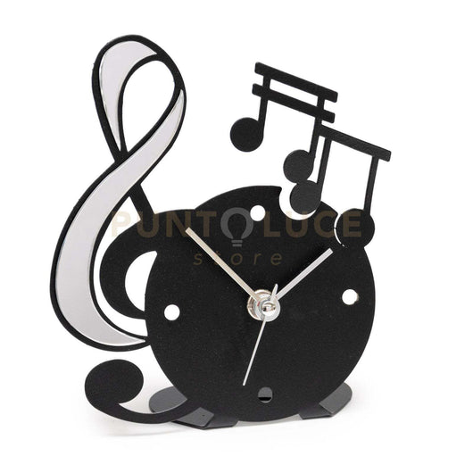 orologio musica decorato Nero in Ferro 13,5x15,5cmh