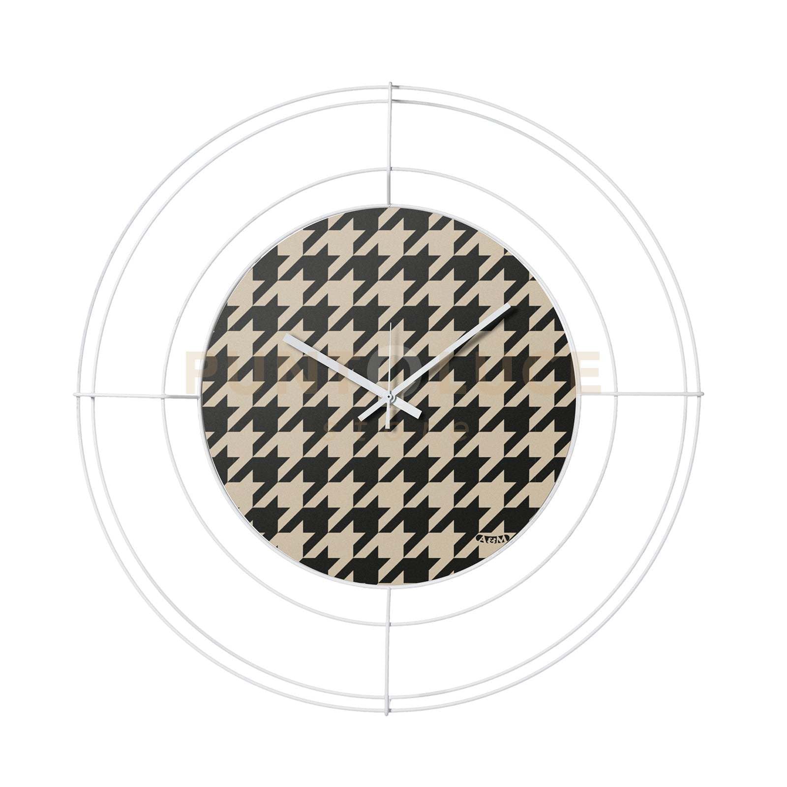 orologio nudo piccolo pied de poule nero Bianco ,pied de poule nero in Ferro Diametro59cm