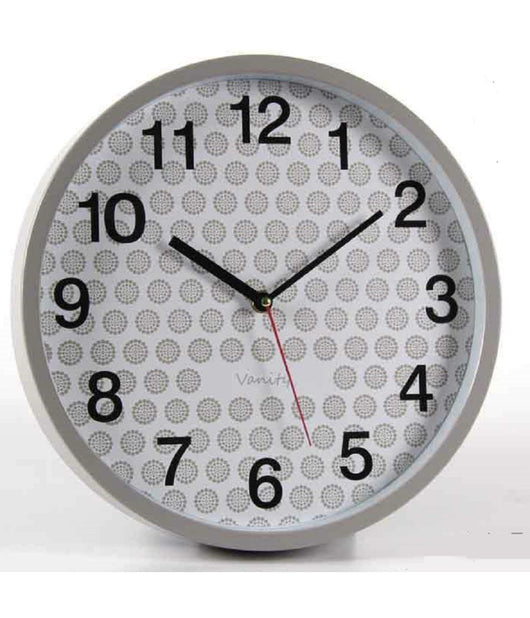 Orologio Parete Tondo 31x5cm Plastica Silenzioso Vanity Classico Moderno 681295         