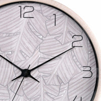 Orologio plastica foglie beige tondo cmø32h4,8