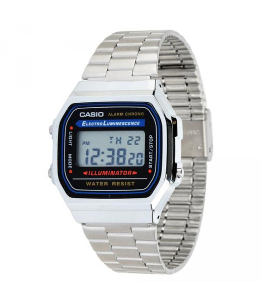 Orologio Polso Casio A168wa-1wdf Uomo Donna Digitale Sveglia Luce Silver         