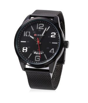 Orologio Polso Curren 8236 Uomo Analogico Quarzo Military Data Nero Bianc         