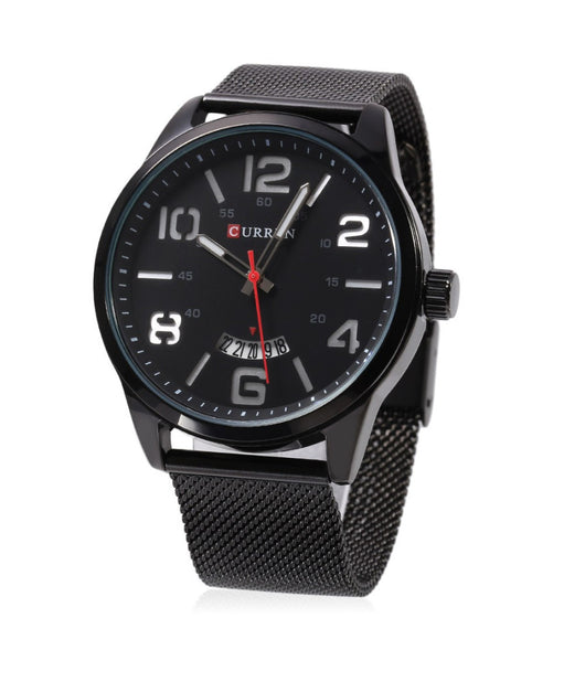 Orologio Polso Curren 8236 Uomo Analogico Quarzo Military Data Nero Bianc         