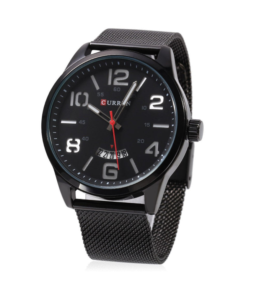 Orologio Polso Curren 8236 Uomo Analogico Quarzo Military Data Nero Bianc         