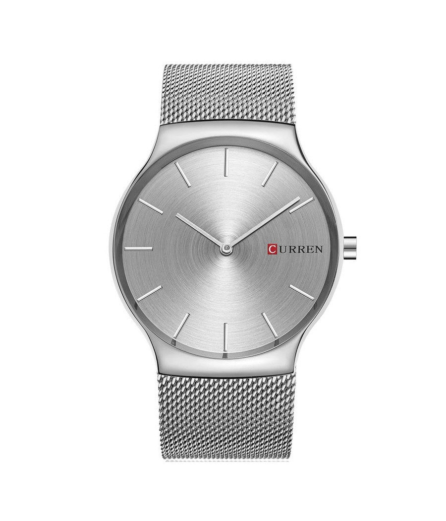 Orologio Polso Curren 8256 Analogico Quarzo Maglia Silver Quad Silver         