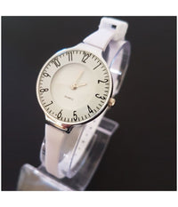 Orologio Polso Donna Analogico Quarzo Moderno Fashion Casual Sottile Bian         