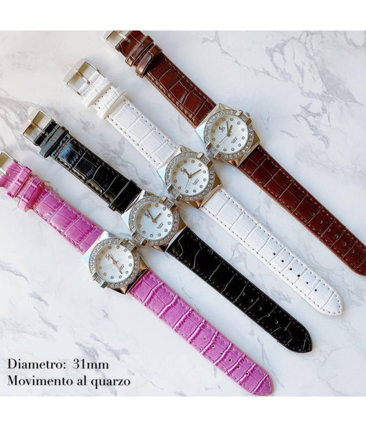 Orologio Polso Donna Ca 53291b Analogico Quarzo Moderno Fashion Casual Brillantini         