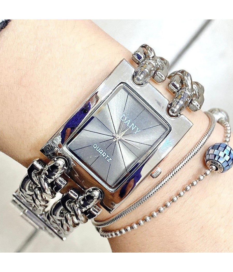 Orologio Polso Donna Dany Analogico Quarzo Moderno Moda Casual Bracciale Silver         