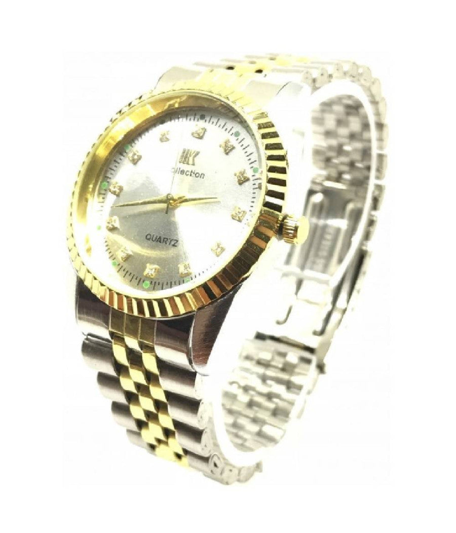 Orologio Polso Ik Collection Uomo Donna Analogico Quarzo Silver Oro Fondo Silver         