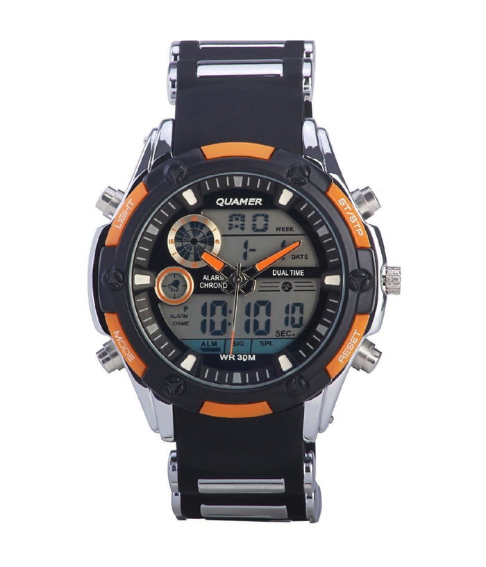 Orologio Polso Uomo Analogico E Digitale Multifunzione Xxl Quamer Military         